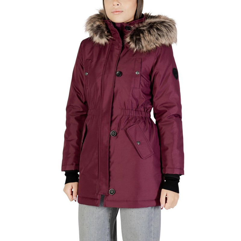 Only ONLIRIS FUR Bordeaux Polyester Parka pour Femmes