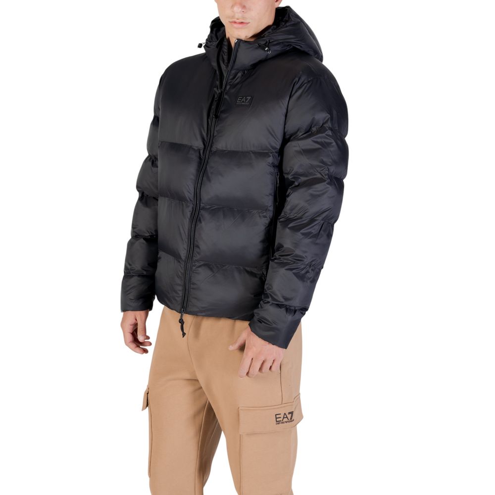 EA7 Emporio Armani Black Polyamide Bomber Jacket for Men