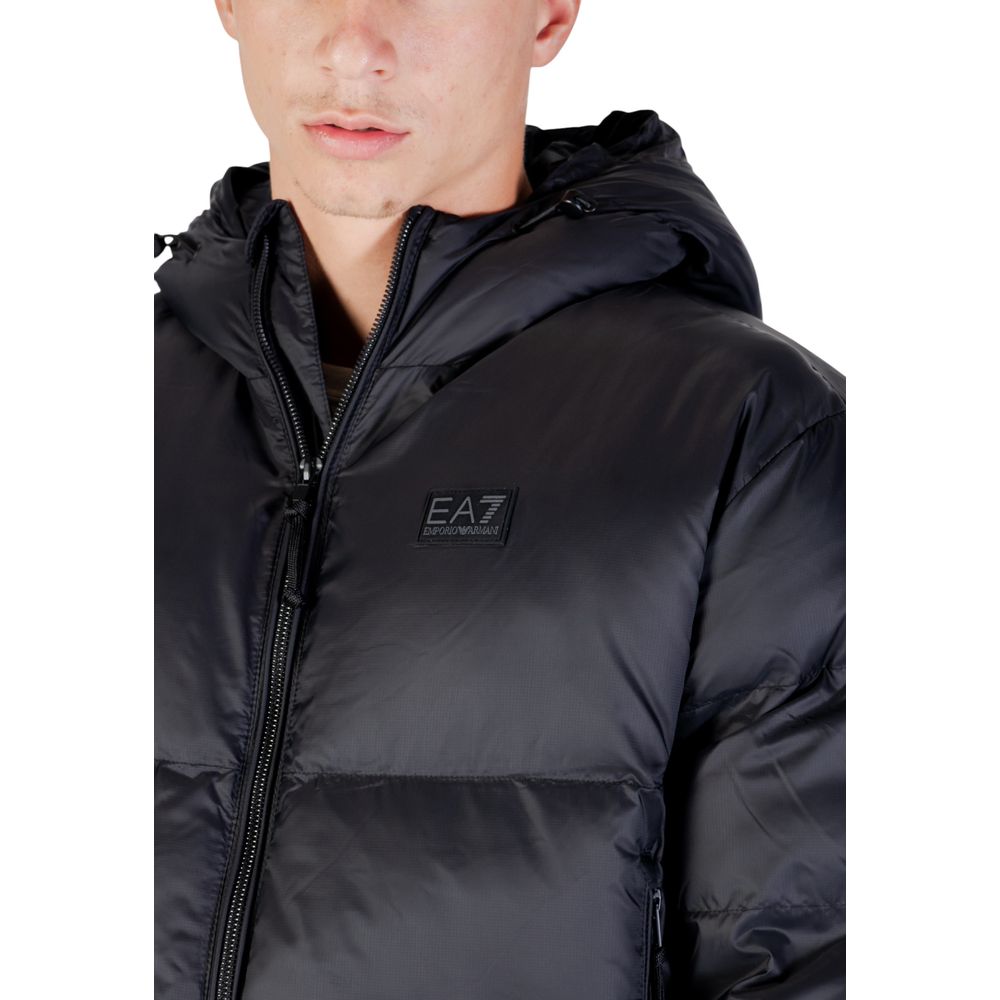 EA7 Emporio Armani Black Polyamide Bomber Jacket for Men