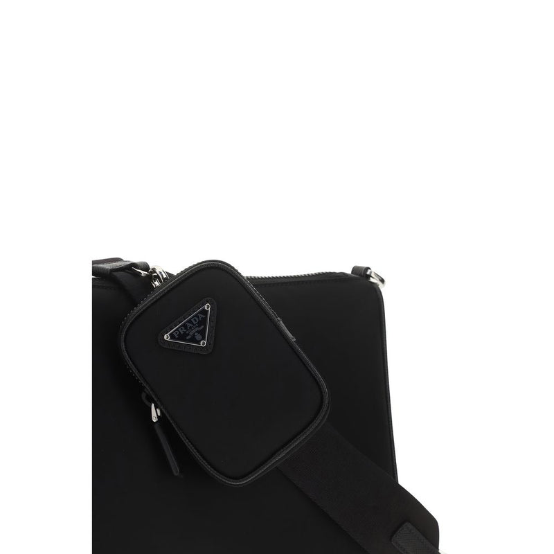 Sac bandoulière Prada Bos Taurus en cuir de veau noir