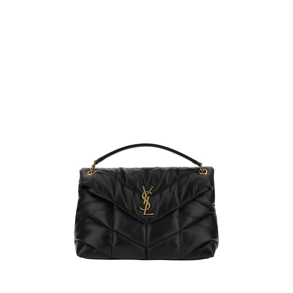 Saint Laurent LouLou Medium Black Lamb Leather Shoulder Bag