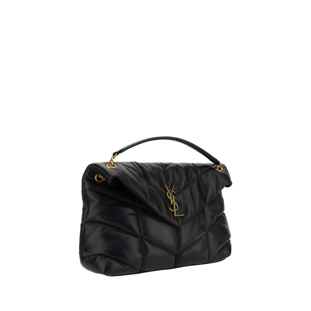 Saint Laurent LouLou Medium Black Lamb Leather Shoulder Bag