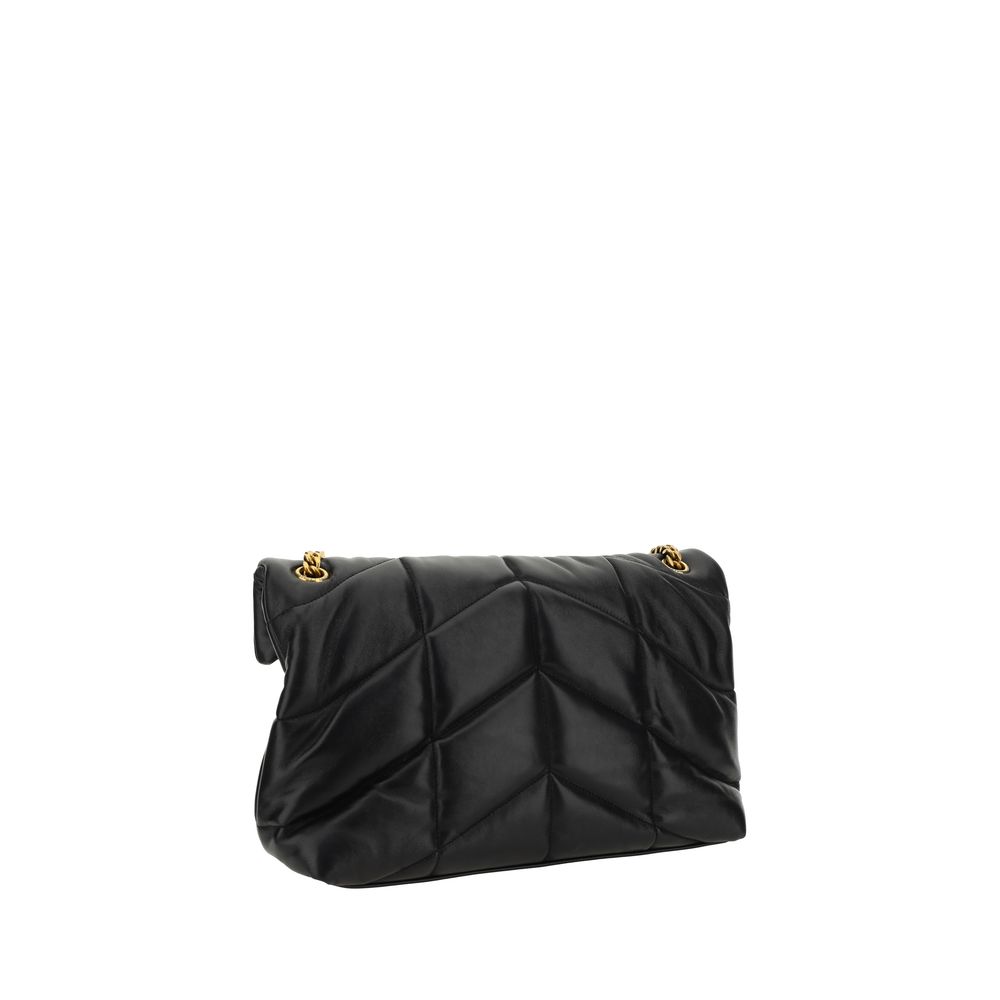 Saint Laurent LouLou Medium Black Lamb Leather Shoulder Bag