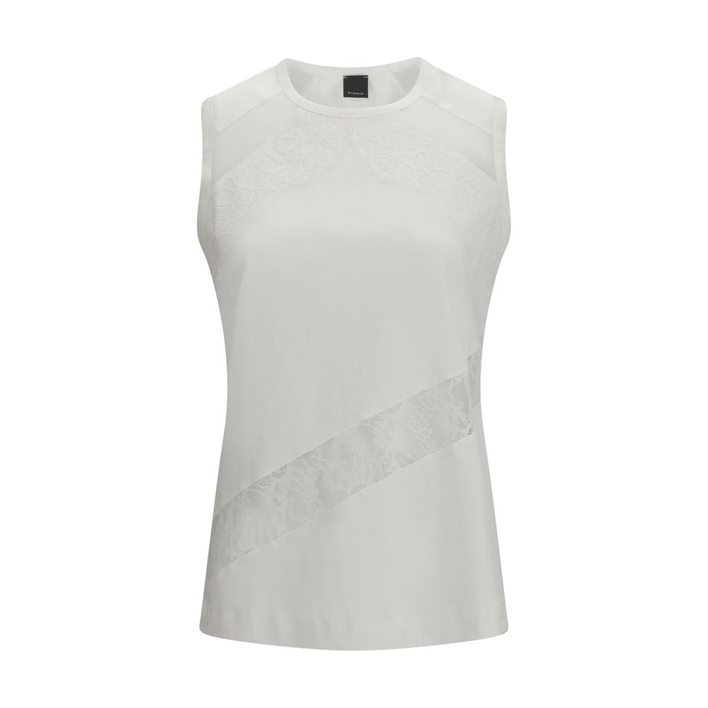 PINKO Top Molly - Chemise en Coton Blanc pour Femme