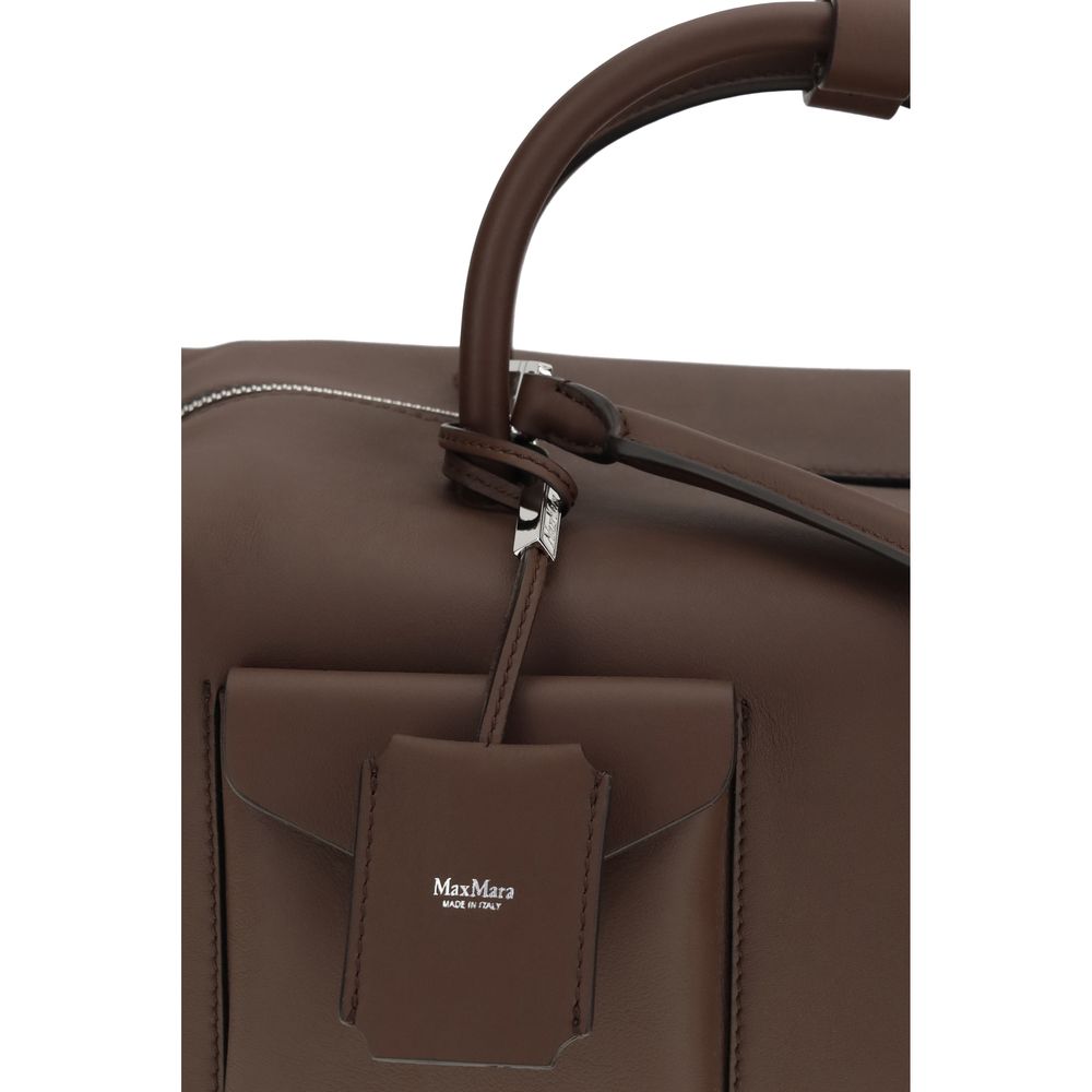 Max Mara Brown Calf Leather Bos Taurus Scarf