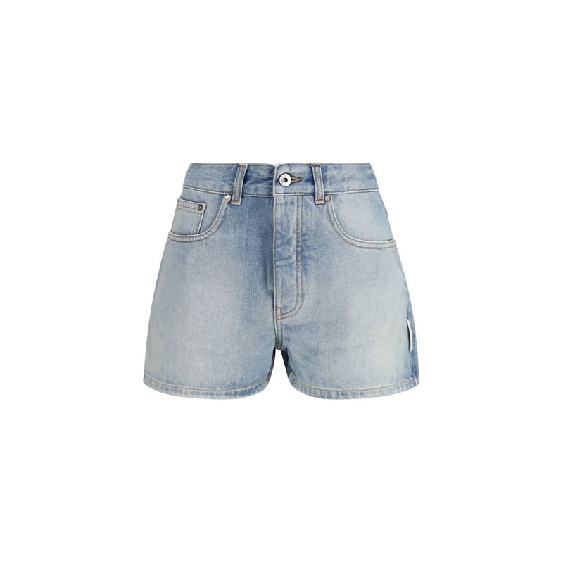 Off-White Doll Blue Denim Shorts for Women
