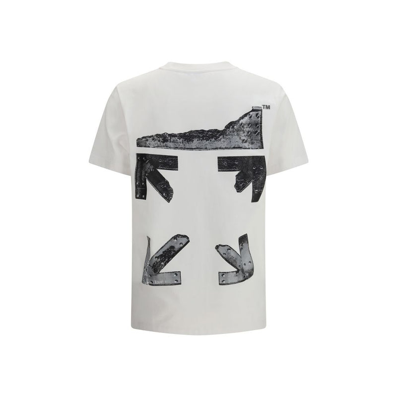 Off-White Metal Arrow White Cotton T-Shirt for Men