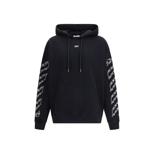 Off-White Black Cotton Chain Araldic Arrow Skate Hoodie