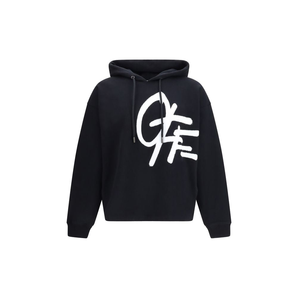 Off-White Black Cotton Sweatshirt - Shared Spray Hoodie
