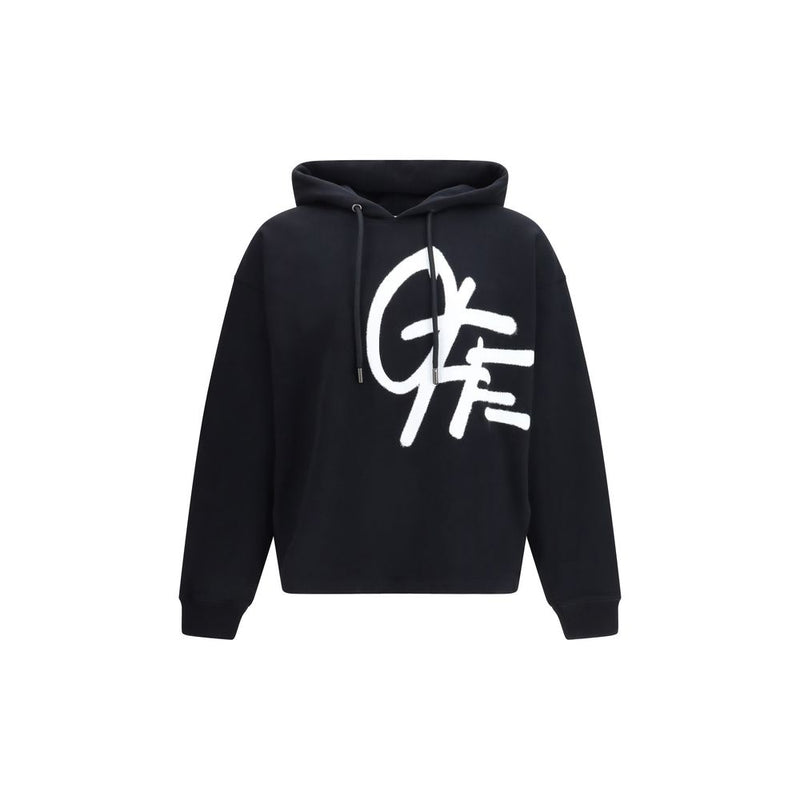 Off-White Black Cotton Sweatshirt - Shared Spray Hoodie