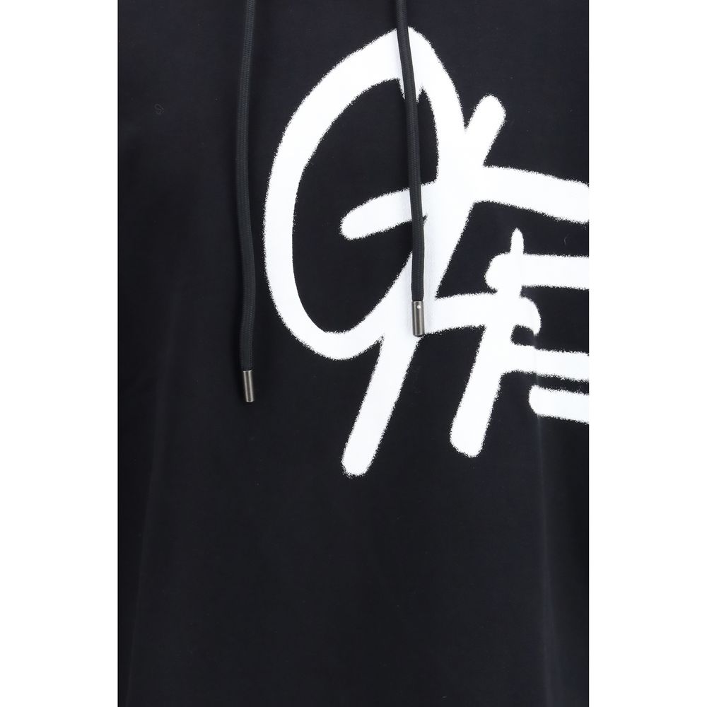 Off-White Black Cotton Sweatshirt - Shared Spray Hoodie