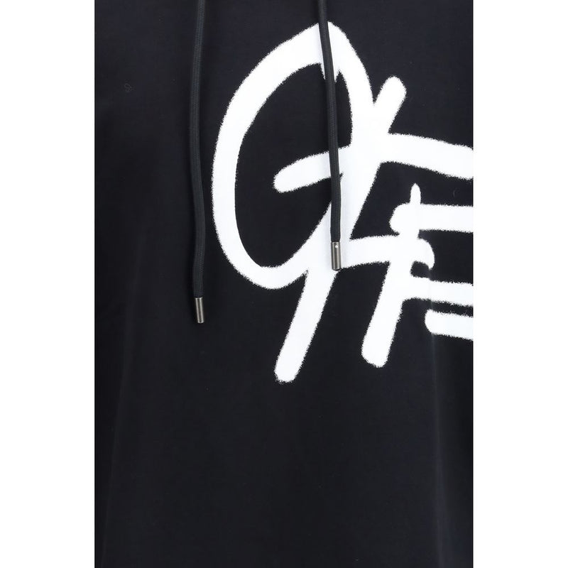 Off-White Black Cotton Sweatshirt - Shared Spray Hoodie