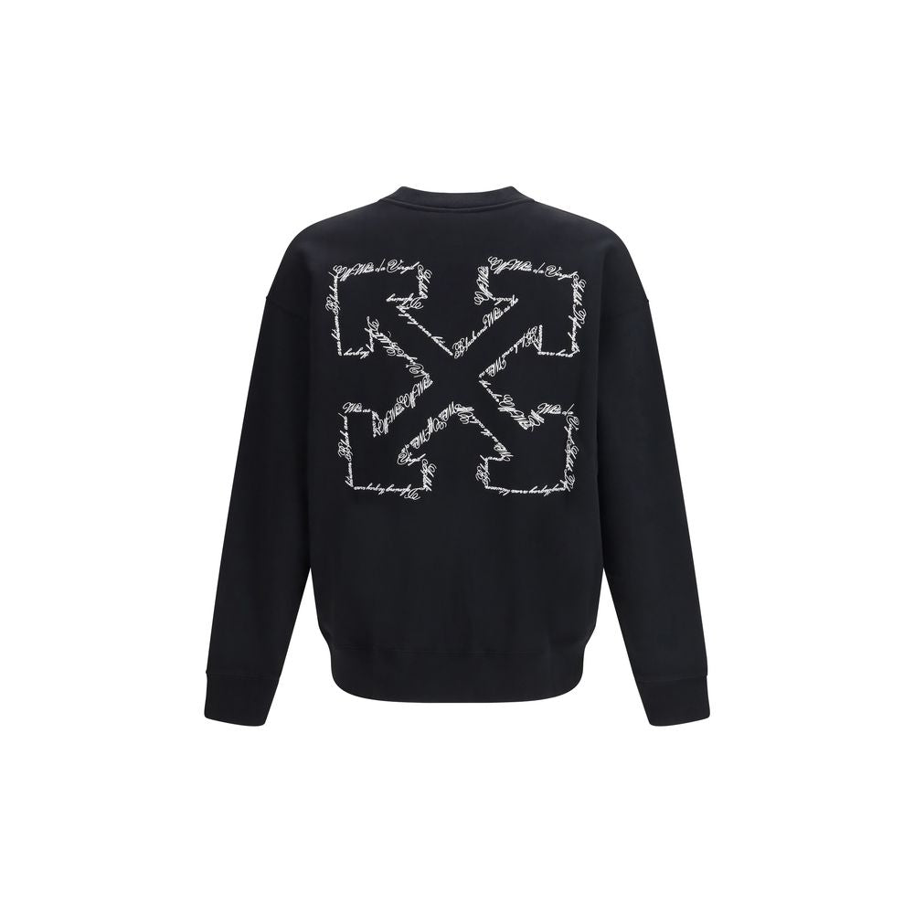 Off-White Script Arrow Black Cotton Sweatshirt