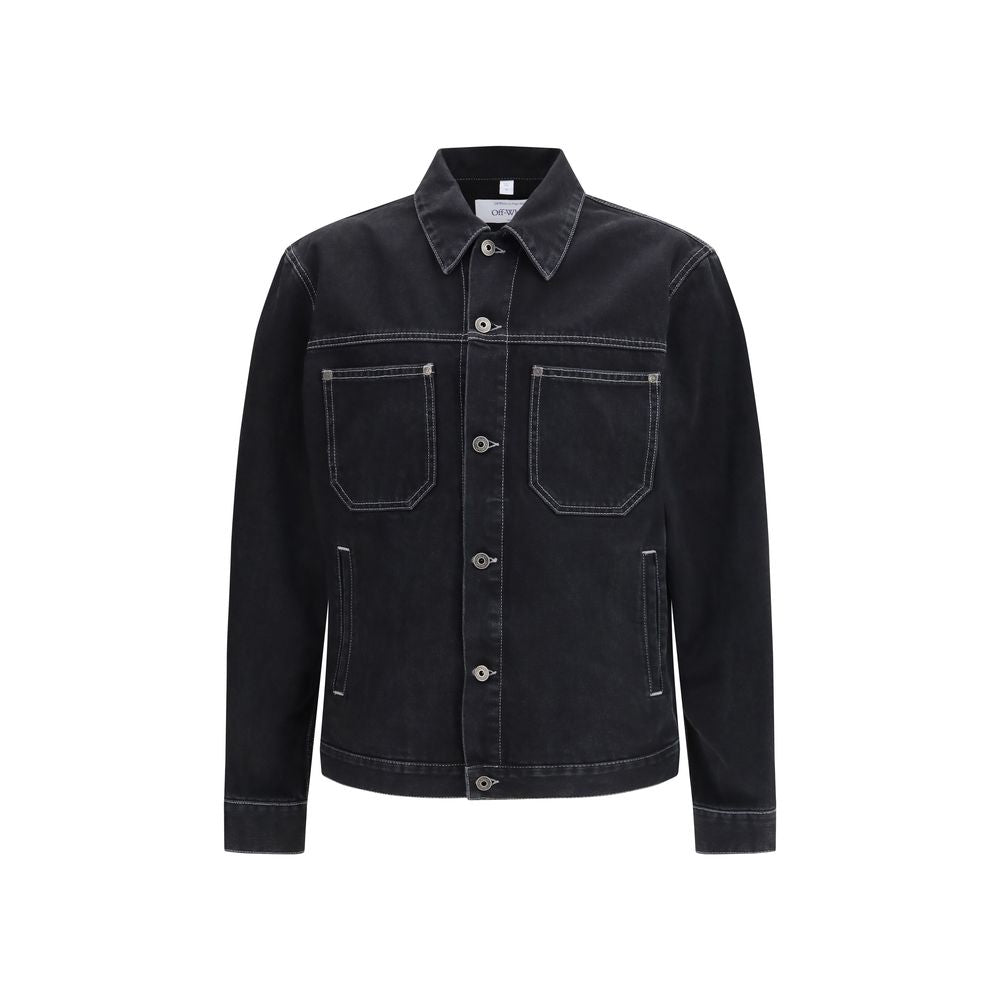Off-White Arrow Zip Skate Black Cotton Denim Jacket