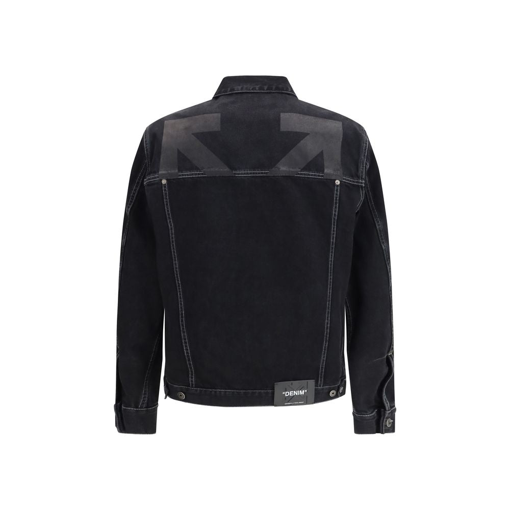 Off-White Arrow Zip Skate Black Cotton Denim Jacket