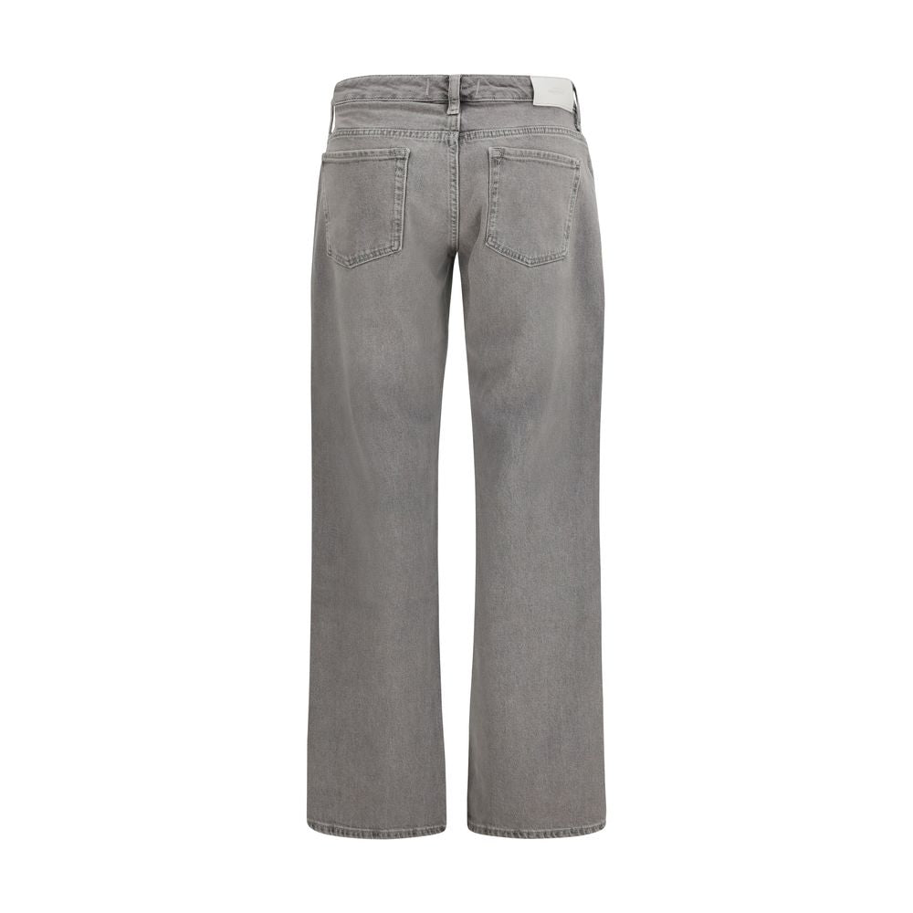 7FOR Gray Cotton Straight-Leg Jeans for Women - Comfortable & Stylish