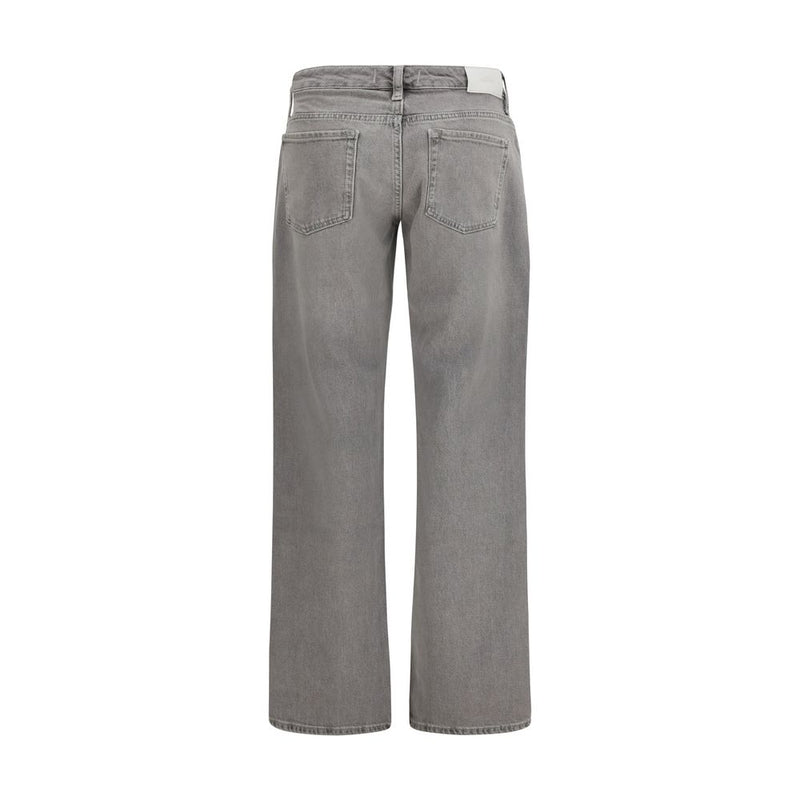 7FOR Gray Cotton Straight-Leg Jeans for Women - Comfortable & Stylish