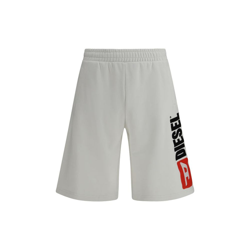 Diesel P-Crow-Div White Cotton Bermuda Shorts for Men