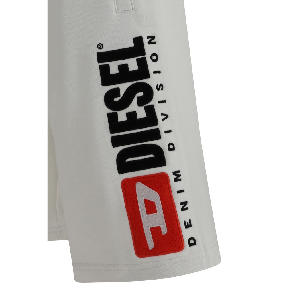Diesel P-Crow-Div White Cotton Bermuda Shorts for Men