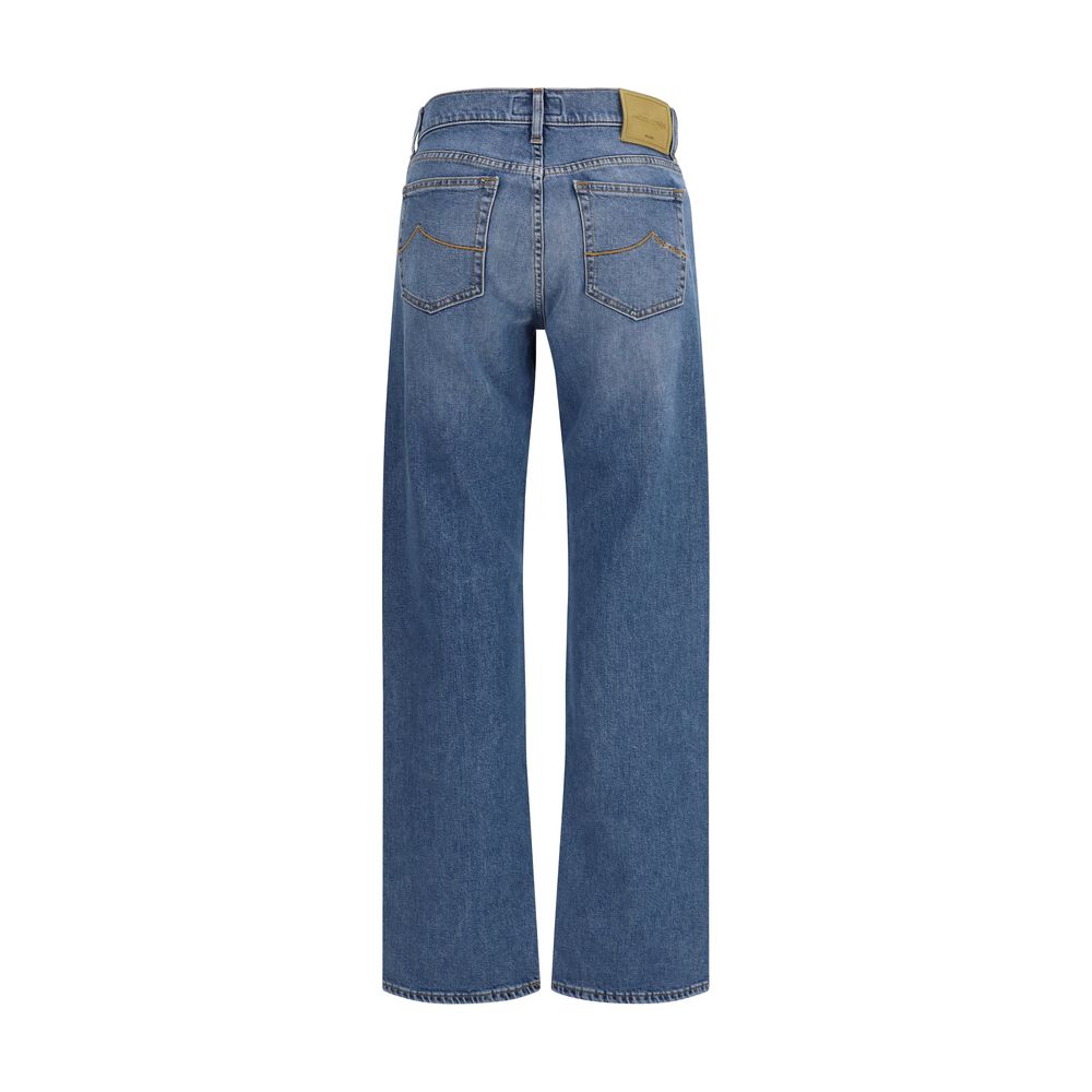 Jacob Cohen Claire Blue Cotton Straight-Leg Jeans