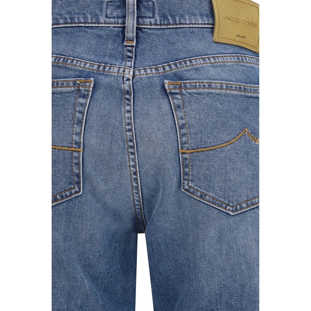 Jacob Cohen Claire Blue Cotton Straight-Leg Jeans