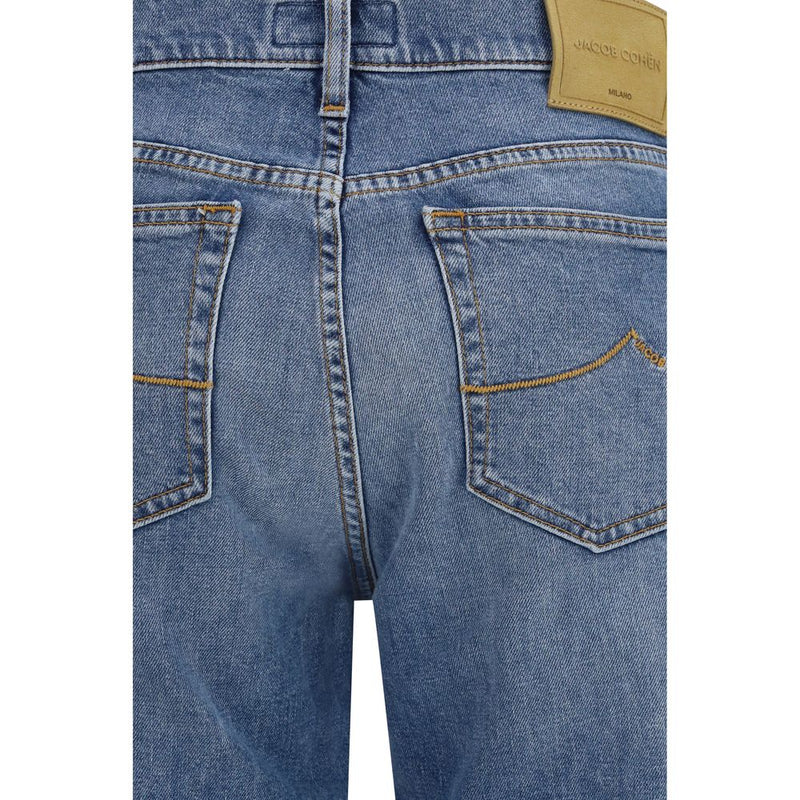 Jacob Cohen Claire Blue Cotton Straight-Leg Jeans