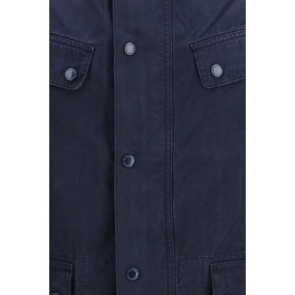 Barbour International Blauw Katoenen Full-Length Jas