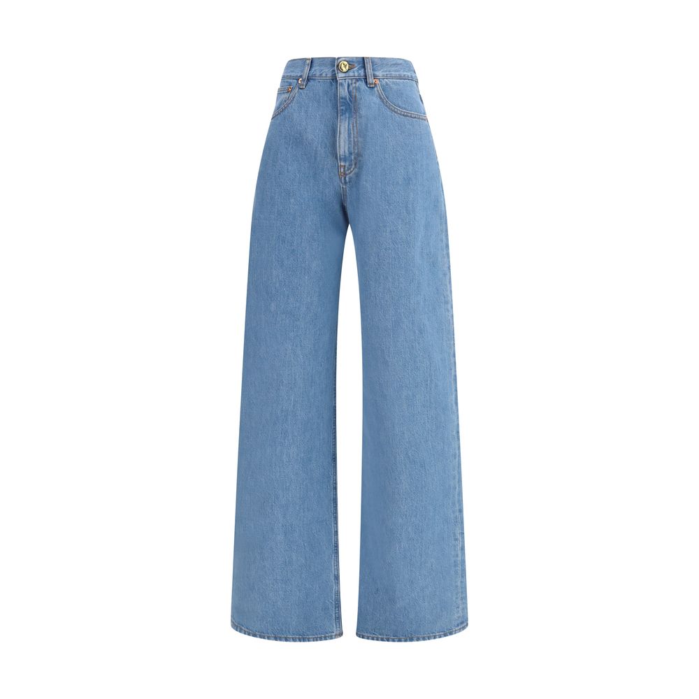 Blazé Milano Nariida Blue Cotton Wide Leg Jeans
