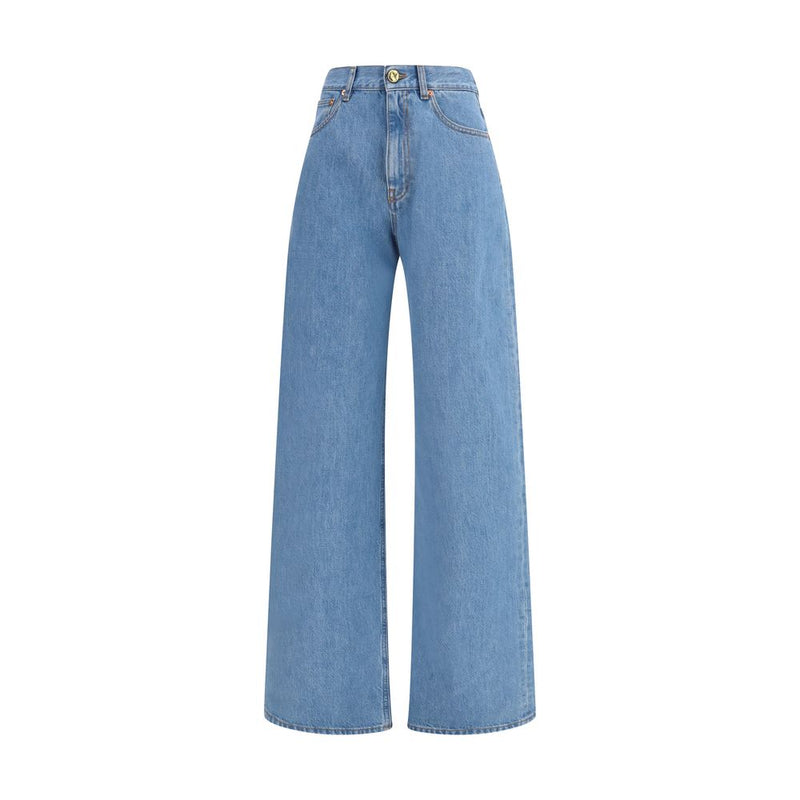 Blazé Milano Nariida Blue Cotton Wide Leg Jeans