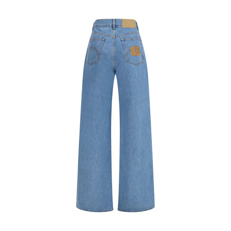 Blazé Milano Nariida Blue Cotton Wide Leg Jeans