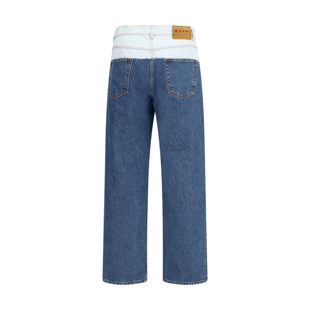 Marni Blue Cotton Straight-Leg Jeans for Men