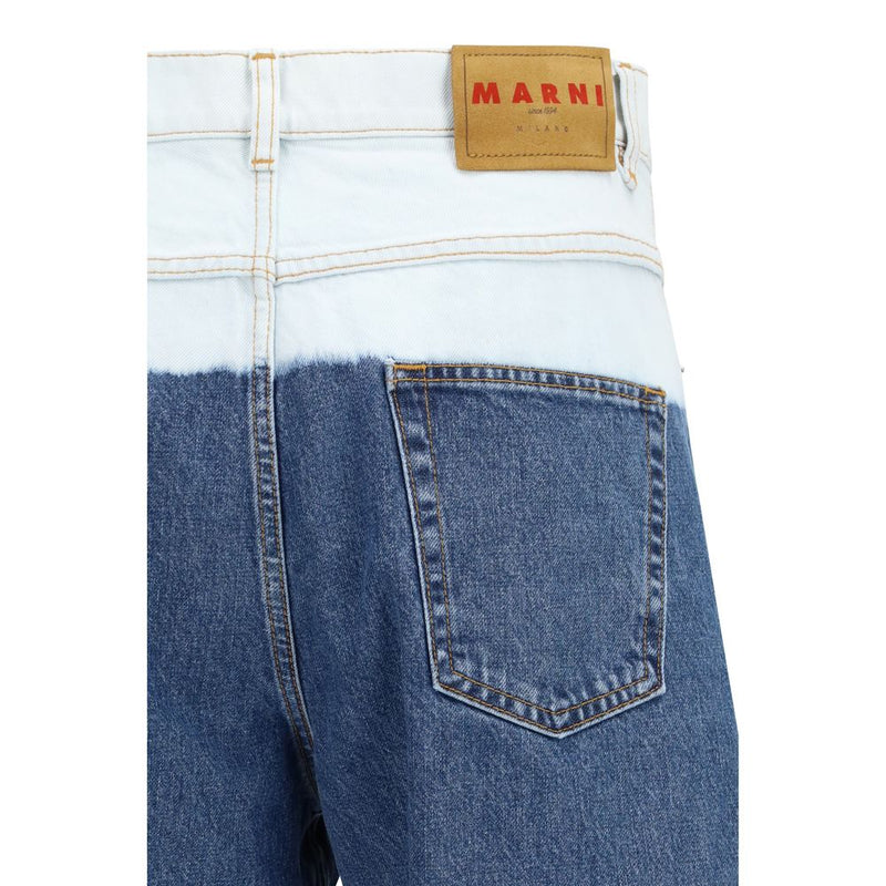 Marni blauwe katoenen straight-leg jeans