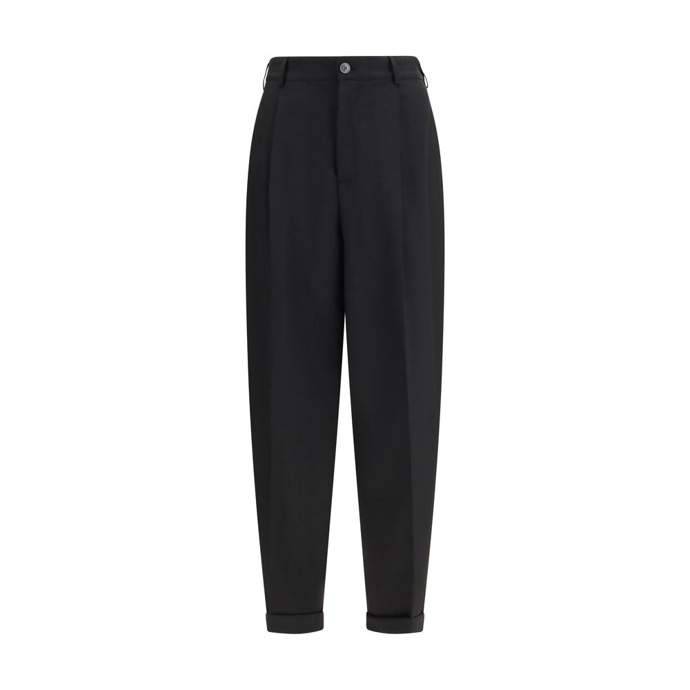 Marni Black Fleece Wool Casual Pants for Men