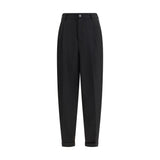 Marni Black Fleece Wool Casual Pants for Men