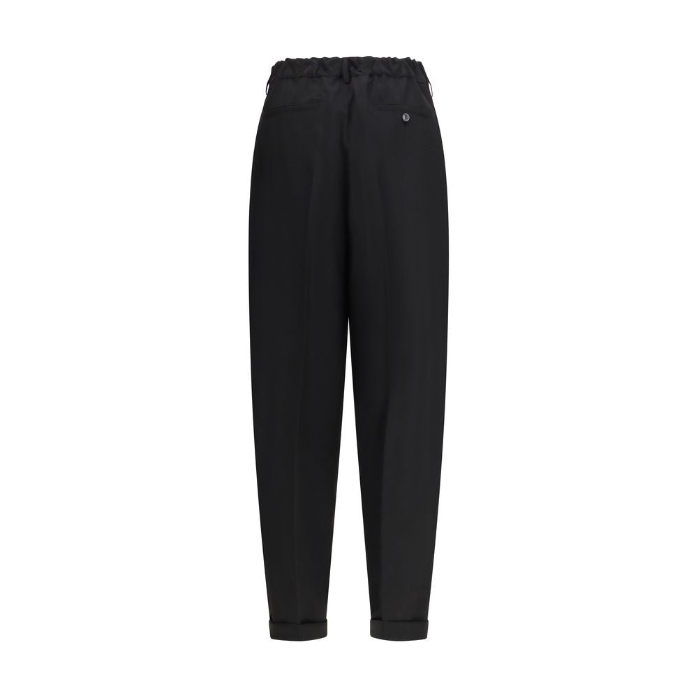 Marni Black Fleece Wool Casual Pants for Men