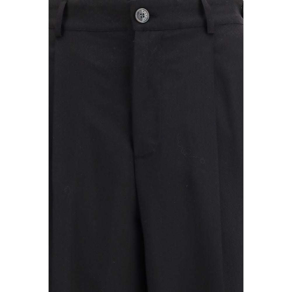 Marni Black Fleece Wool Casual Pants for Men