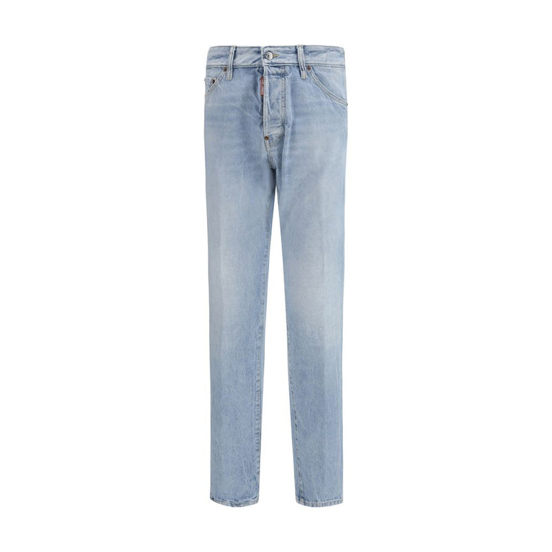 Dsquared² Blue Cotton Straight-Leg Jeans - Bold Urban Style