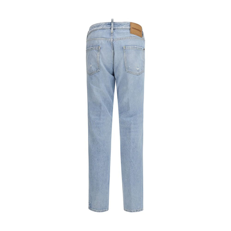 Dsquared² Blue Cotton Straight-Leg Jeans - Bold Urban Style