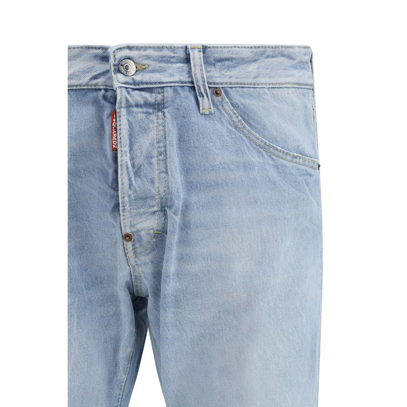 Dsquared² Blue Cotton Straight-Leg Jeans - Bold Urban Style