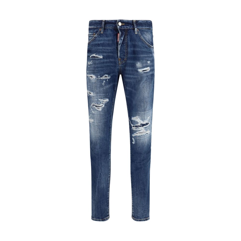 Dsquared² Blue Cotton Slim Fit Jeans - Teddy Model