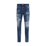 Dsquared² Blue Cotton Slim Fit Jeans - Teddy Model