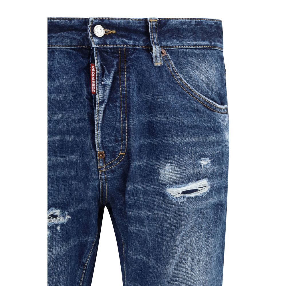 Dsquared² Blue Cotton Slim Fit Jeans - Teddy Model