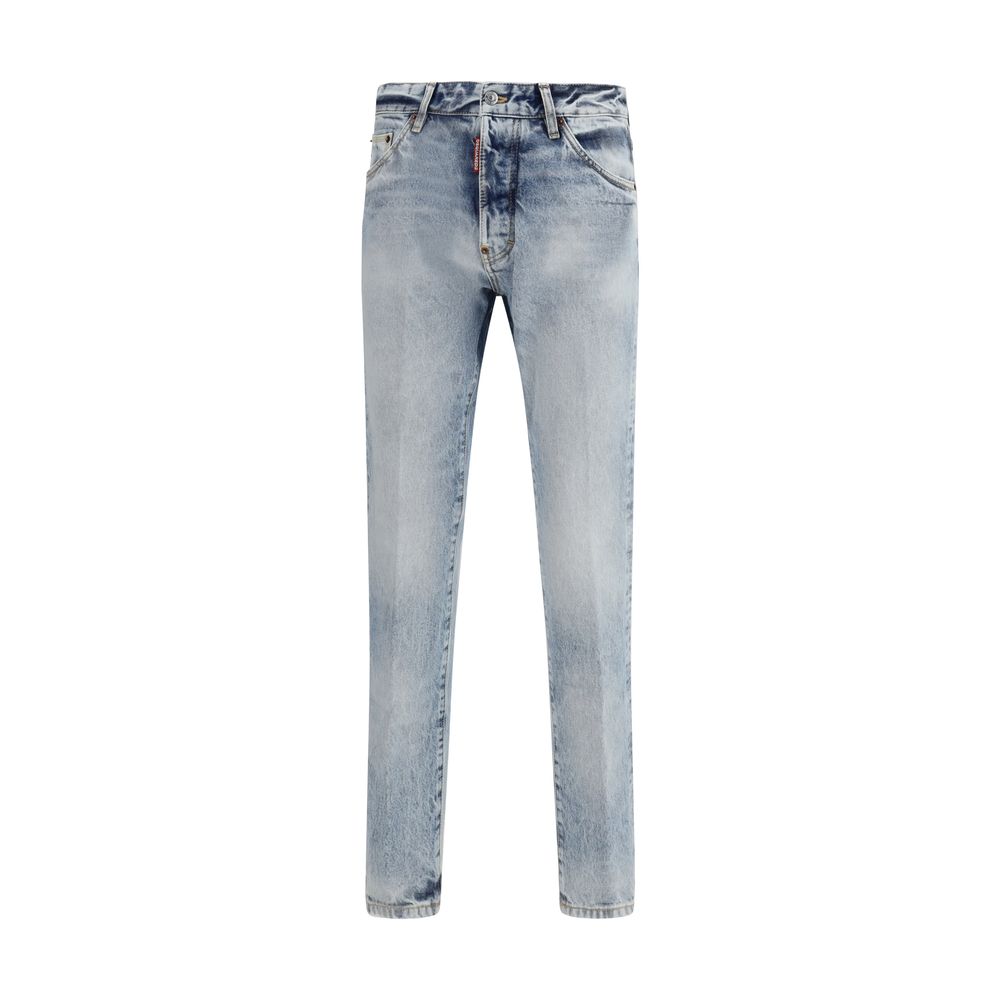 Dsquared² Blauwe katoenen jeans met rechte pijpen
