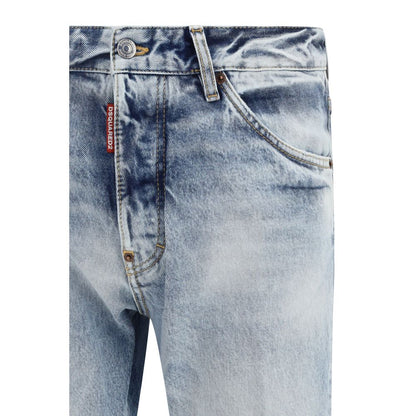Dsquared² Blauwe katoenen jeans met rechte pijpen