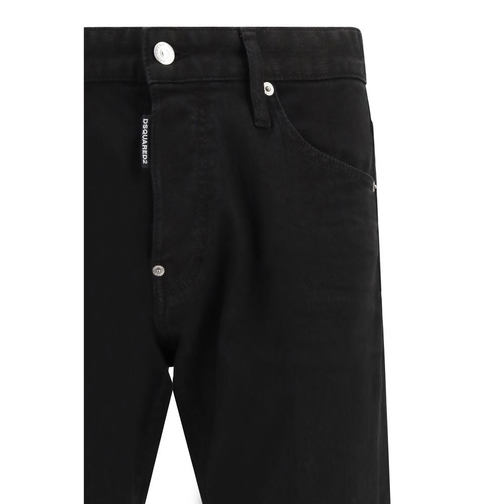 Dsquared² Black Cotton Slim Fit Jeans for Men