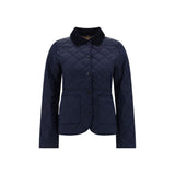 Barbour Deveron Quilt Jacket - Blue Polyester Coat for Women