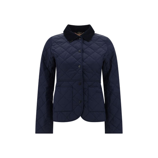 Barbour Deveron Quilt Jacket - Blue Polyester Coat for Women