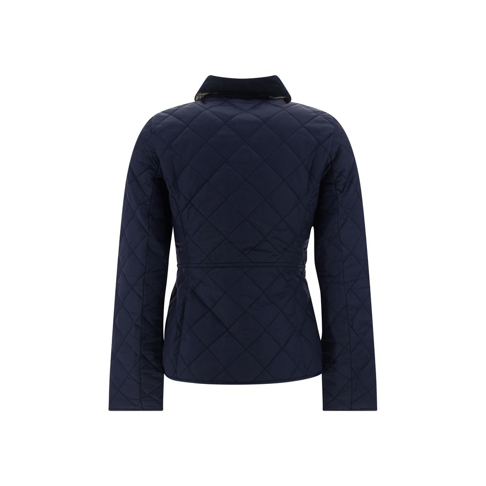 Barbour Deveron Quilt Jacket - Blue Polyester Coat for Women