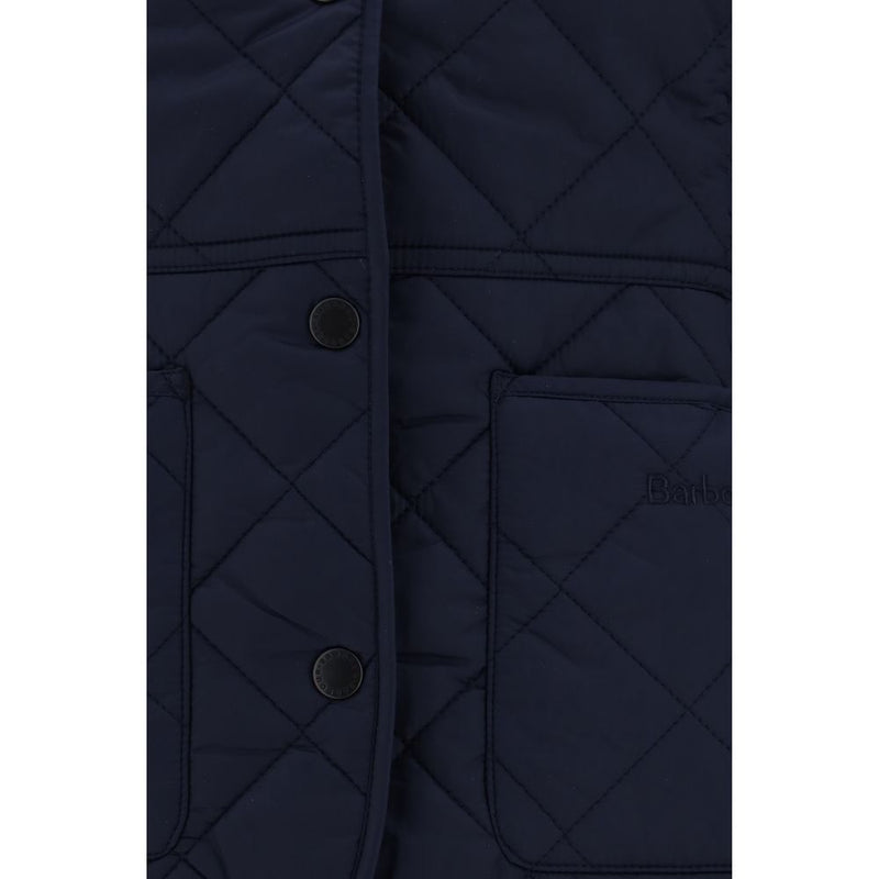 Barbour Deveron Quilt Jacket - Blue Polyester Coat for Women