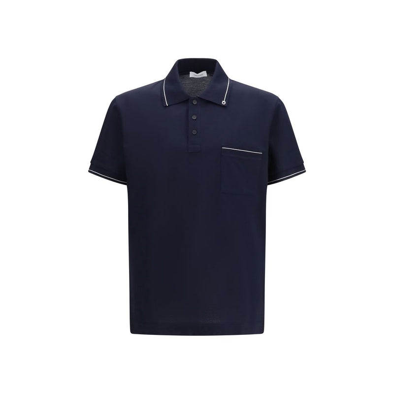 Polo Ferragamo en coton bleu